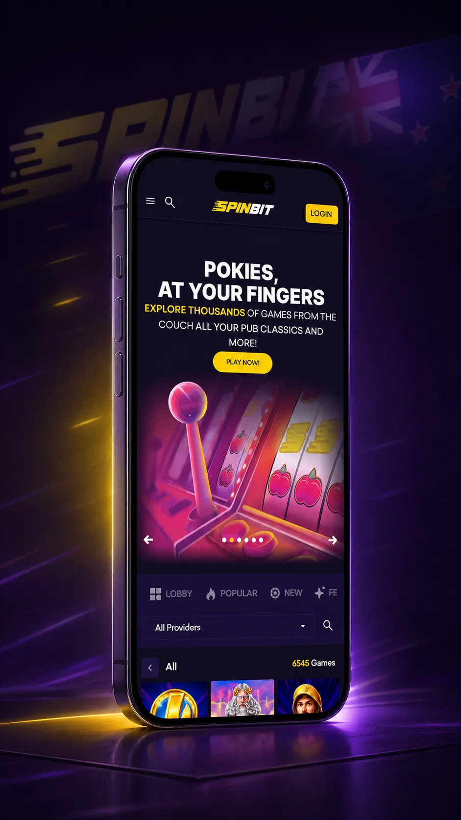 SpinBet casino game on mobile